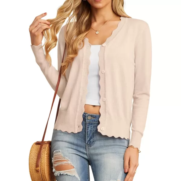 GRECERELLE Women's Long Sleeve V-Neck Button Down Cardigan Knit Shrugs Sweater