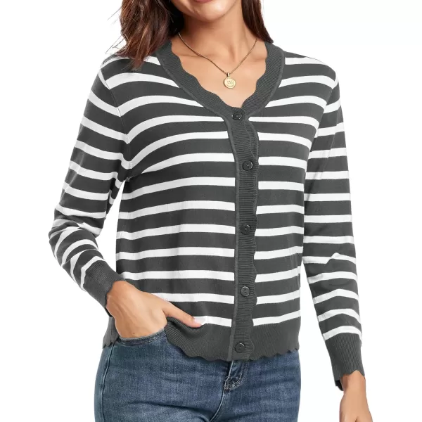 GRECERELLE Women's Long Sleeve V-Neck Button Down Cardigan Knit Shrugs Sweater