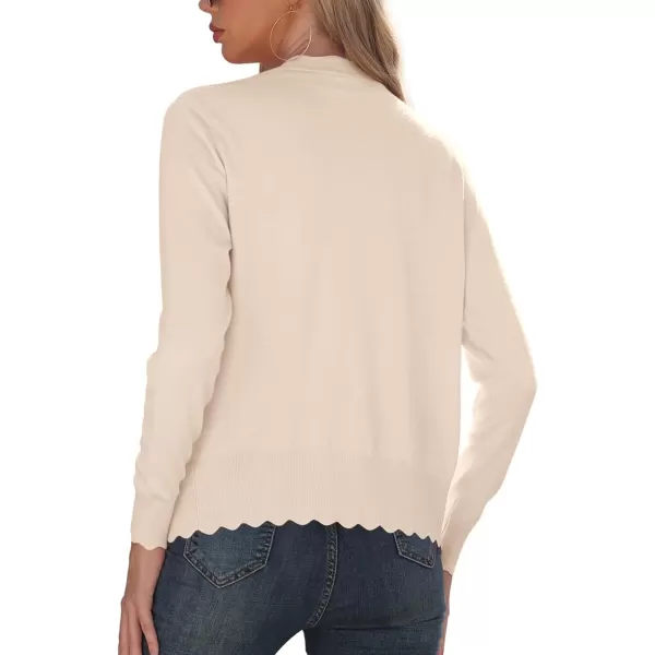 GRECERELLE Women's Long Sleeve V-Neck Button Down Cardigan Knit Shrugs Sweater