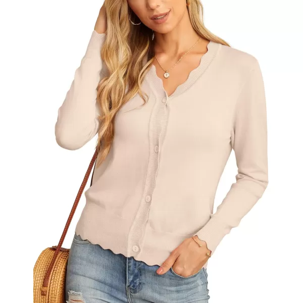 GRECERELLE Women's Long Sleeve V-Neck Button Down Cardigan Knit Shrugs Sweater