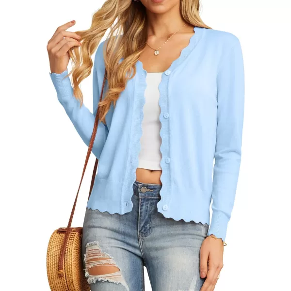 GRECERELLE Women's Long Sleeve V-Neck Button Down Cardigan Knit Shrugs Sweater