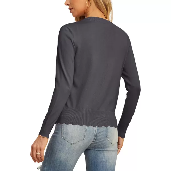 GRECERELLE Women's Long Sleeve V-Neck Button Down Cardigan Knit Shrugs Sweater