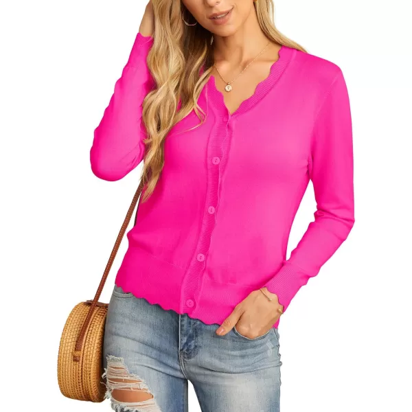 GRECERELLE Women's Long Sleeve V-Neck Button Down Cardigan Knit Shrugs Sweater