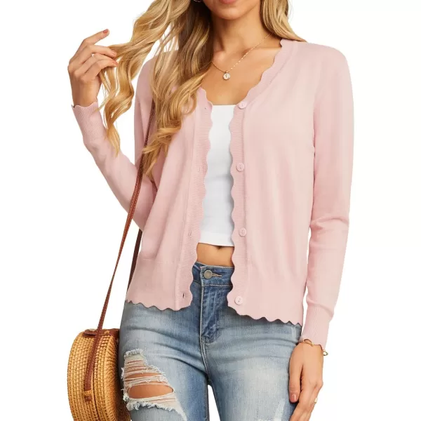 GRECERELLE Women's Long Sleeve V-Neck Button Down Cardigan Knit Shrugs Sweater