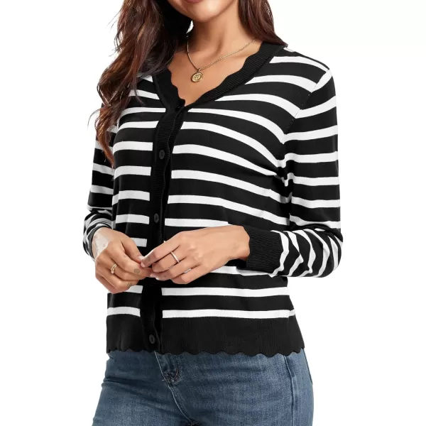 GRECERELLE Women's Long Sleeve V-Neck Button Down Cardigan Knit Shrugs Sweater