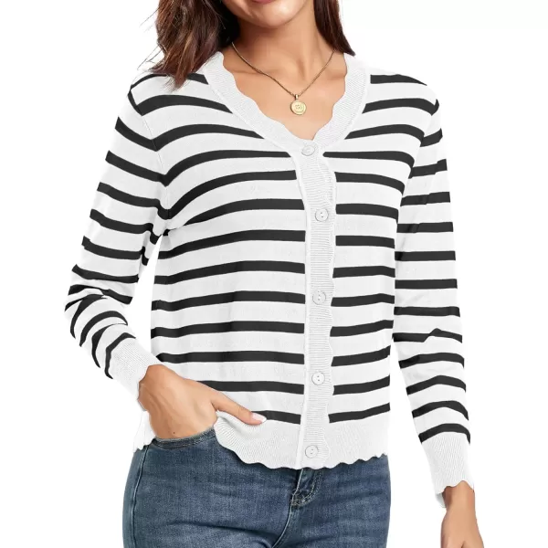 GRECERELLE Women's Long Sleeve V-Neck Button Down Cardigan Knit Shrugs Sweater