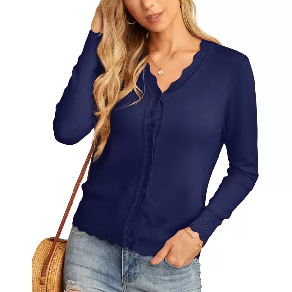 GRECERELLE Women's Long Sleeve V-Neck Button Down Cardigan Knit Shrugs Sweater