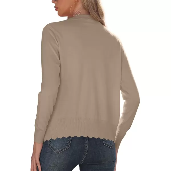 GRECERELLE Women's Long Sleeve V-Neck Button Down Cardigan Knit Shrugs Sweater