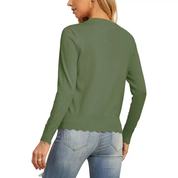 GRECERELLE Women's Long Sleeve V-Neck Button Down Cardigan Knit Shrugs Sweater