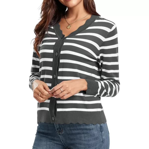 GRECERELLE Women's Long Sleeve V-Neck Button Down Cardigan Knit Shrugs Sweater
