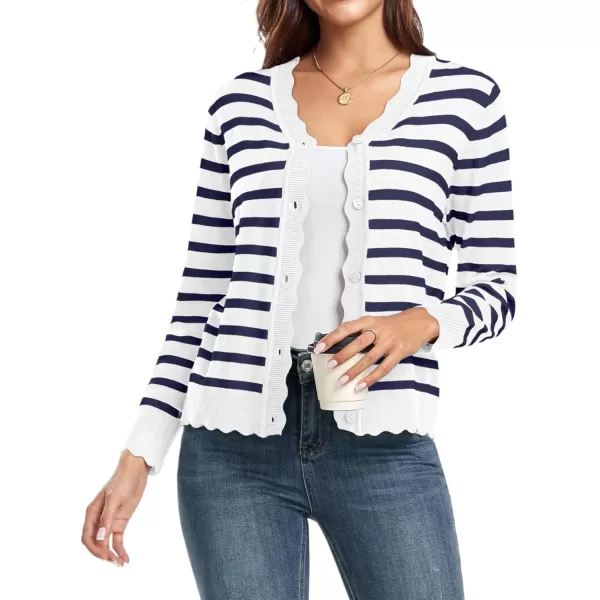 GRECERELLE Women's Long Sleeve V-Neck Button Down Cardigan Knit Shrugs Sweater