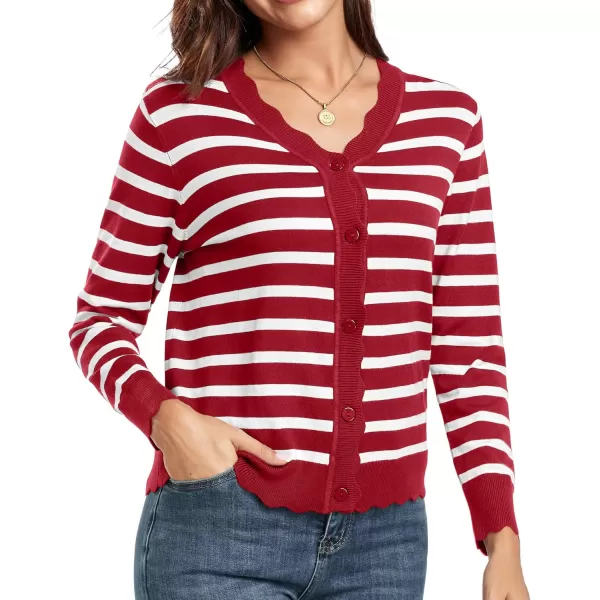 GRECERELLE Women's Long Sleeve V-Neck Button Down Cardigan Knit Shrugs Sweater