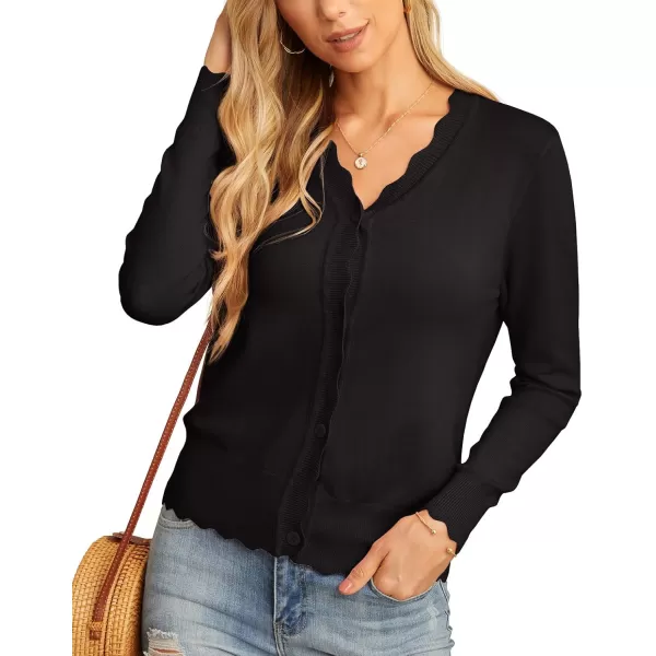 GRECERELLE Women's Long Sleeve V-Neck Button Down Cardigan Knit Shrugs Sweater