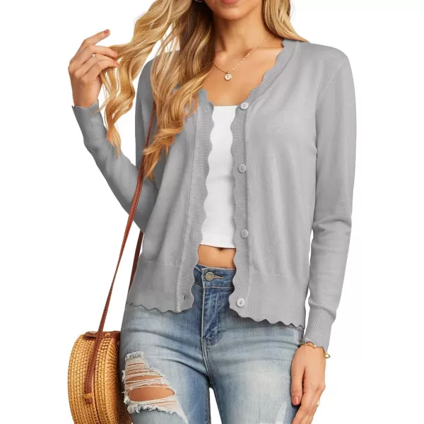 GRECERELLE Women's Long Sleeve V-Neck Button Down Cardigan Knit Shrugs Sweater