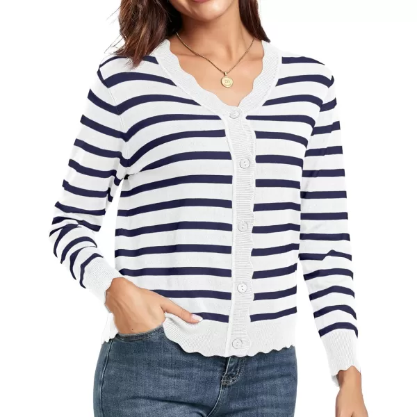 GRECERELLE Women's Long Sleeve V-Neck Button Down Cardigan Knit Shrugs Sweater