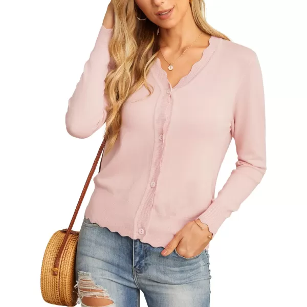 GRECERELLE Women's Long Sleeve V-Neck Button Down Cardigan Knit Shrugs Sweater