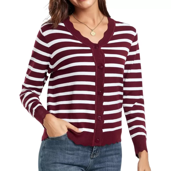 GRECERELLE Women's Long Sleeve V-Neck Button Down Cardigan Knit Shrugs Sweater