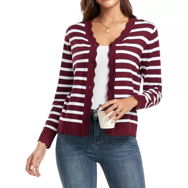GRECERELLE Women's Long Sleeve V-Neck Button Down Cardigan Knit Shrugs Sweater