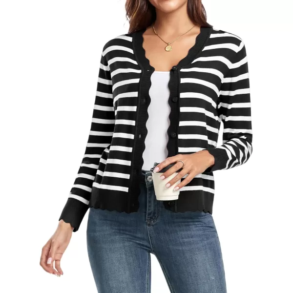 GRECERELLE Women's Long Sleeve V-Neck Button Down Cardigan Knit Shrugs Sweater
