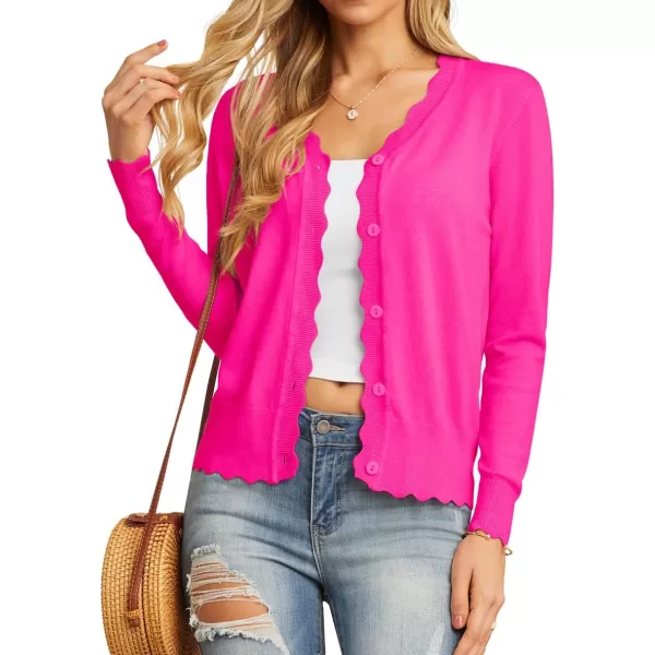 GRECERELLE Women's Long Sleeve V-Neck Button Down Cardigan Knit Shrugs Sweater