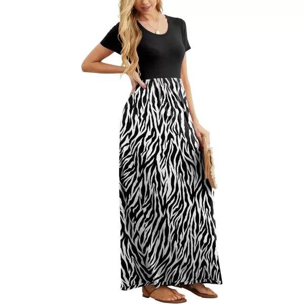 GRECERELLE Women's Short Sleeve Maxi Dresses Casual Long Dresses with Pockets