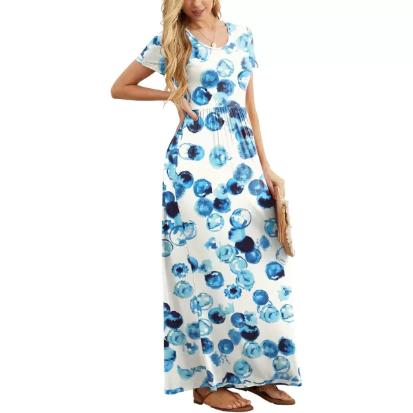 GRECERELLE Women's Short Sleeve Maxi Dresses Casual Long Dresses with Pockets