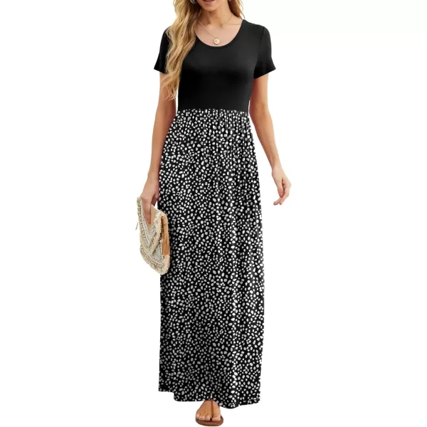GRECERELLE Women's Short Sleeve Maxi Dresses Casual Long Dresses with Pockets