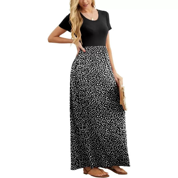 GRECERELLE Women's Short Sleeve Maxi Dresses Casual Long Dresses with Pockets