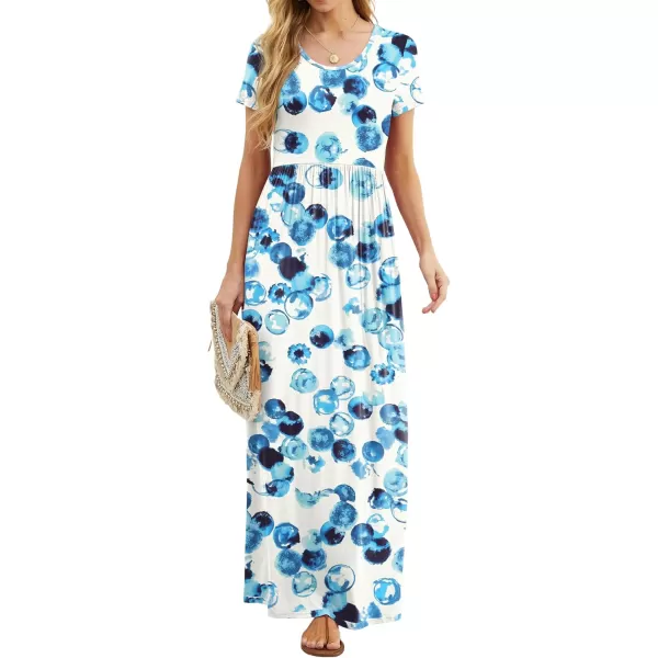 GRECERELLE Women's Short Sleeve Maxi Dresses Casual Long Dresses with Pockets