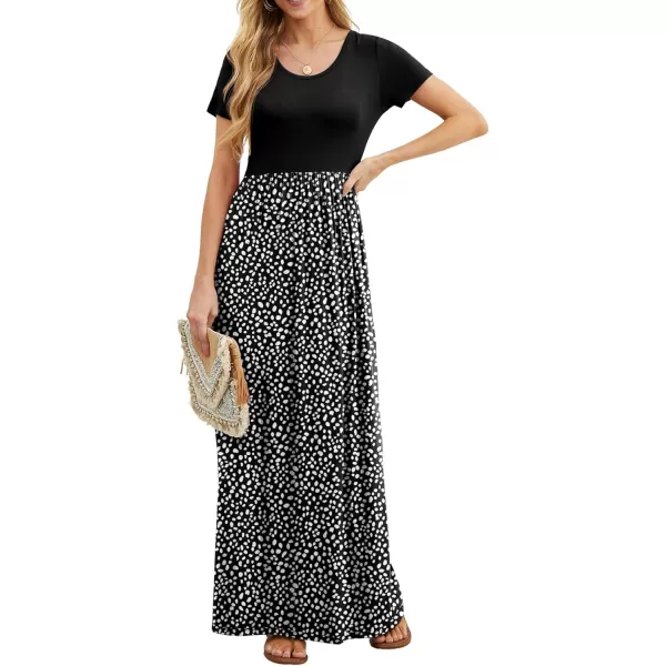 GRECERELLE Women's Short Sleeve Maxi Dresses Casual Long Dresses with Pockets