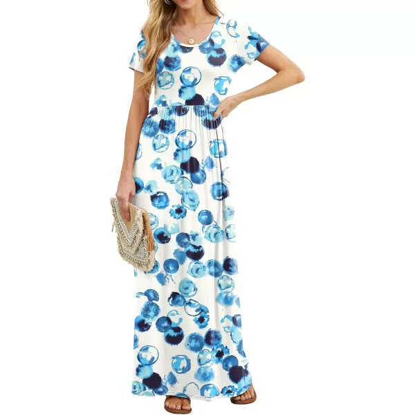 GRECERELLE Women's Short Sleeve Maxi Dresses Casual Long Dresses with Pockets