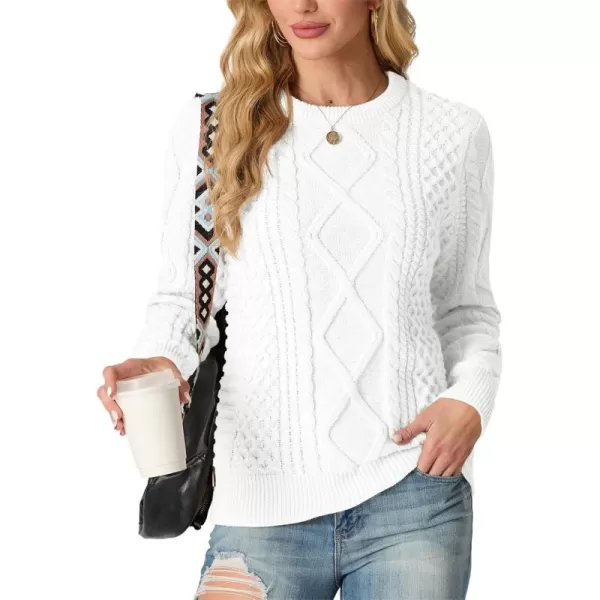 GRECERELLE Women's 2024 Fall &amp; Winter Fashion Sweater Crewneck Long Sleeve Cable Knit Chunky Vintage Casual Pullover Tops