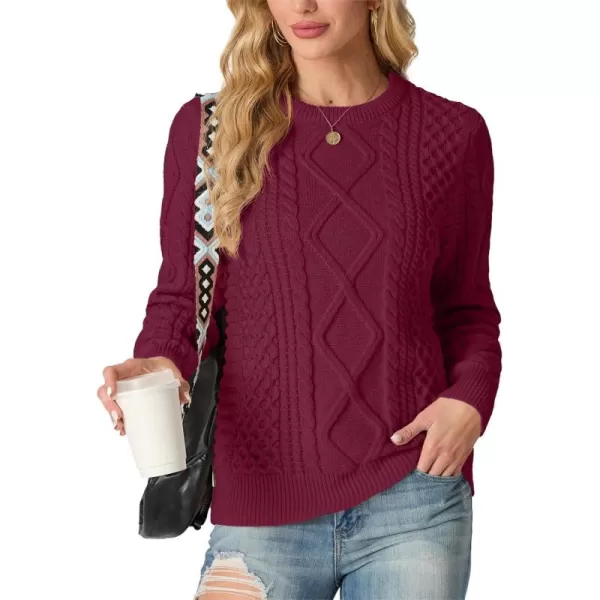 GRECERELLE Women's 2024 Fall &amp; Winter Fashion Sweater Crewneck Long Sleeve Cable Knit Chunky Vintage Casual Pullover Tops