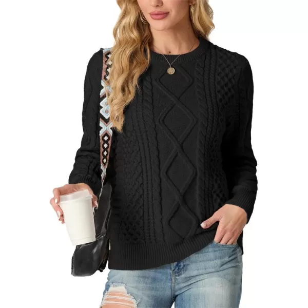 GRECERELLE Women's 2024 Fall &amp; Winter Fashion Sweater Crewneck Long Sleeve Cable Knit Chunky Vintage Casual Pullover Tops