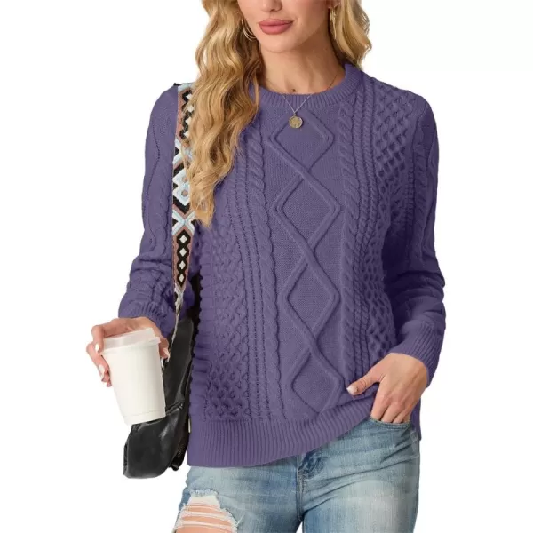 GRECERELLE Women's 2024 Fall &amp; Winter Fashion Sweater Crewneck Long Sleeve Cable Knit Chunky Vintage Casual Pullover Tops