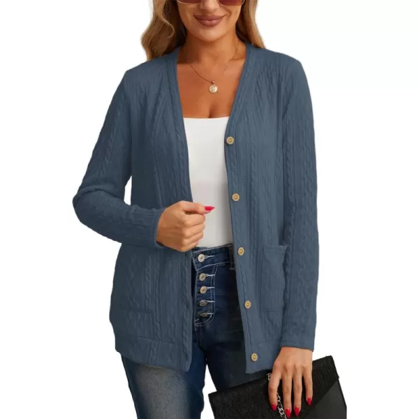 GRECERELLE Women's Lightweight Cardigan Sweater Casual Long Sleeve Knit Cardigan Open Front Outwear Jacket with Pockets