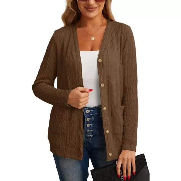 GRECERELLE Women's Lightweight Cardigan Sweater Casual Long Sleeve Knit Cardigan Open Front Outwear Jacket with Pockets