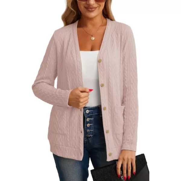 GRECERELLE Women's Lightweight Cardigan Sweater Casual Long Sleeve Knit Cardigan Open Front Outwear Jacket with Pockets