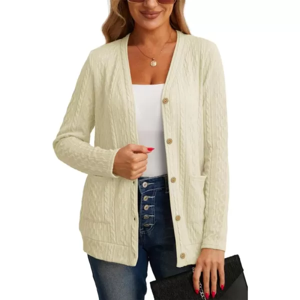 GRECERELLE Women's Lightweight Cardigan Sweater Casual Long Sleeve Knit Cardigan Open Front Outwear Jacket with Pockets