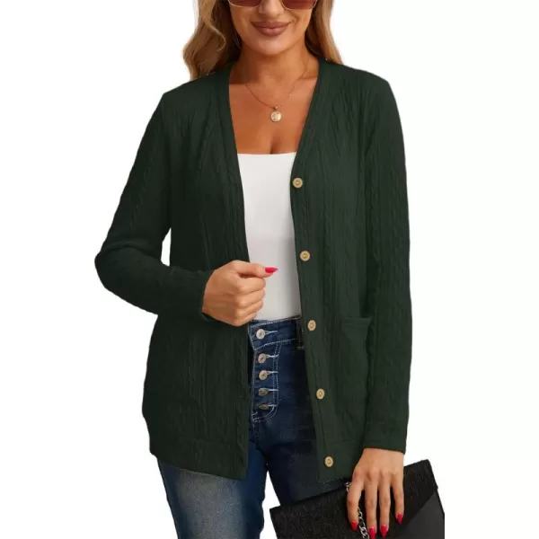 GRECERELLE Women's Lightweight Cardigan Sweater Casual Long Sleeve Knit Cardigan Open Front Outwear Jacket with Pockets