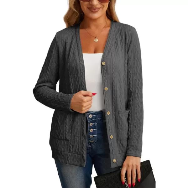 GRECERELLE Women's Lightweight Cardigan Sweater Casual Long Sleeve Knit Cardigan Open Front Outwear Jacket with Pockets