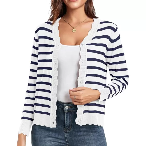 White Navy Striped