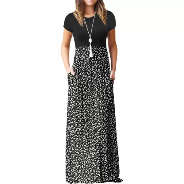 GRECERELLE Women's Short Sleeve Maxi Dresses Casual Long Dresses with Pockets