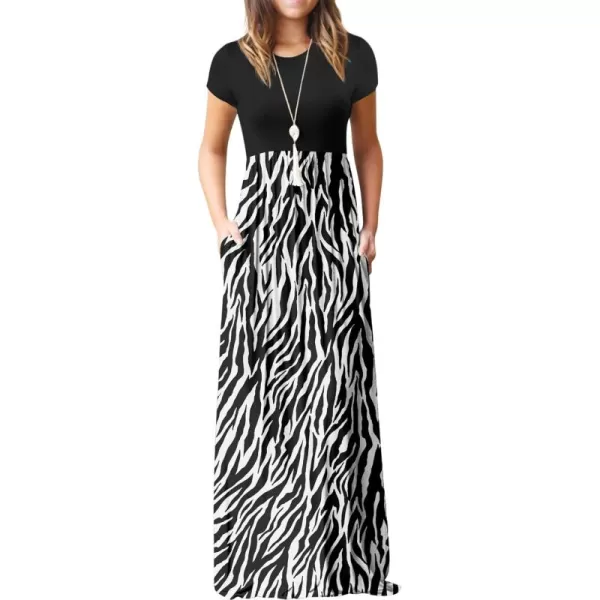 GRECERELLE Women's Short Sleeve Maxi Dresses Casual Long Dresses with Pockets