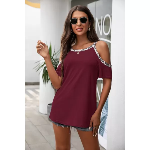 GRECERELLE 2024 Womens Summer T Shirts Short Sleeve Tunic Strappy Cold Shoulder Tops
