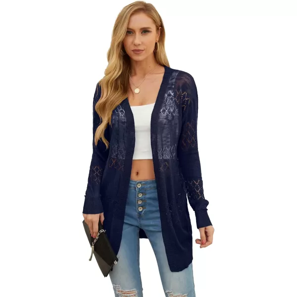 GRECERELLE Women Cardigan Sweaters Lightweight Crochet Long Sleeve Loose Soft Drape Open Front Cardigans Boho Beach Coverups