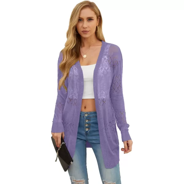 GRECERELLE Women Cardigan Sweaters Lightweight Crochet Long Sleeve Loose Soft Drape Open Front Cardigans Boho Beach Coverups