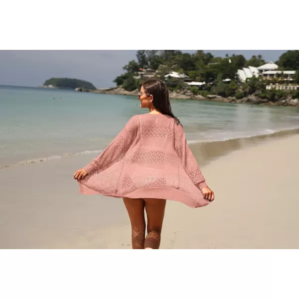 GRECERELLE Women Cardigan Sweaters Lightweight Crochet Long Sleeve Loose Soft Drape Open Front Cardigans Boho Beach Coverups