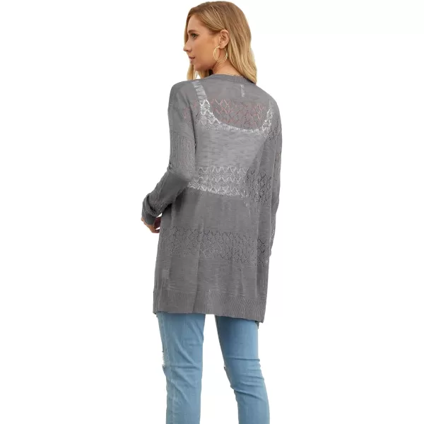 GRECERELLE Women Cardigan Sweaters Lightweight Crochet Long Sleeve Loose Soft Drape Open Front Cardigans Boho Beach Coverups