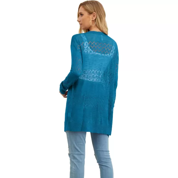 GRECERELLE Women Cardigan Sweaters Lightweight Crochet Long Sleeve Loose Soft Drape Open Front Cardigans Boho Beach Coverups
